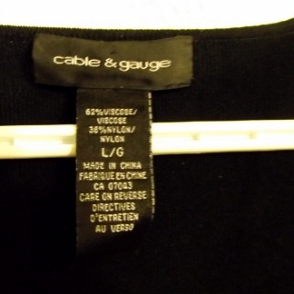 CABLE & GAUGE Women's Sweater Large, Black - Picture 2 of 4
